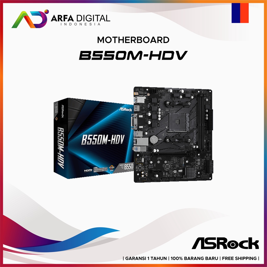 Motherboard ASRock B550M-HDV (AM4, AMD Promontory B550, DDR4, USB3.2, SATA3)