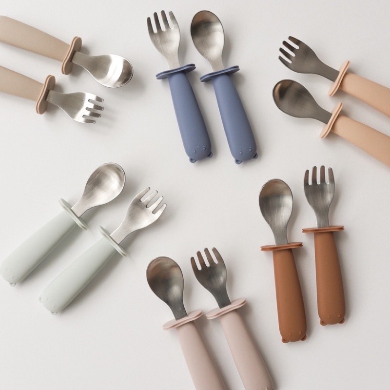 Mellow Kuma Stainless Steel Cutlery Set / Sendok Garpu Bayi