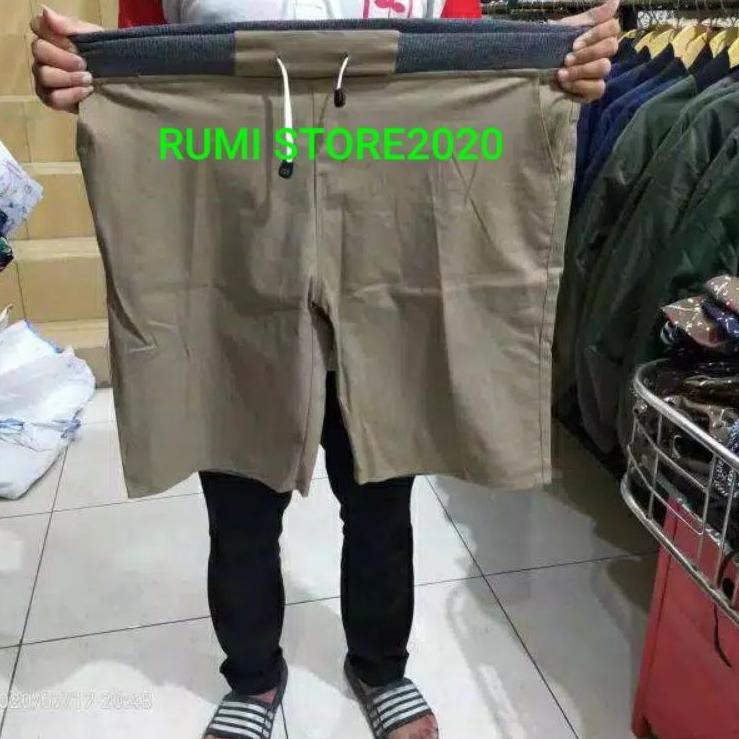 Diskon CELANA JUMBO CHINO PANTS PENDEK PINGGANG KARET BIG SIZE / EVO JEANS ORIGINAL PRODUK