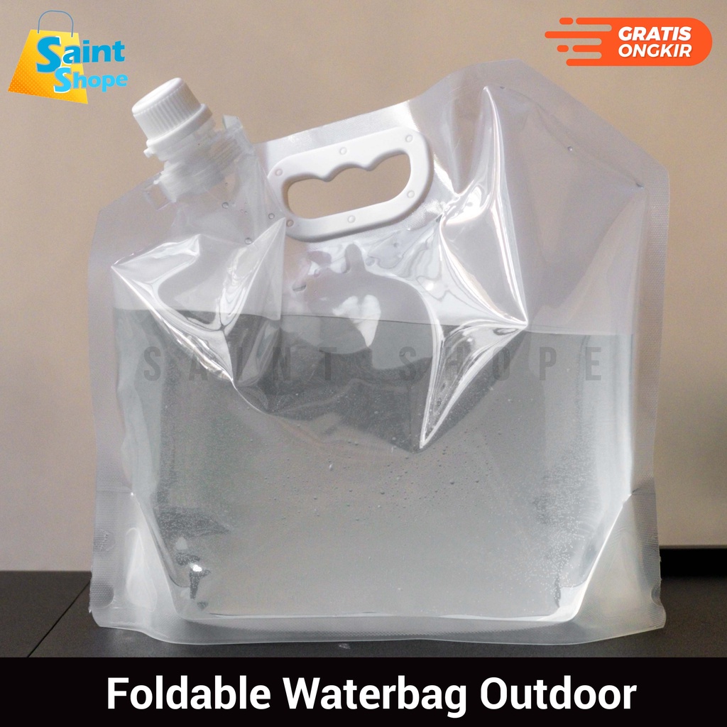 Kantong Air Lipat 3 Liter 5 Liter Outdoor Foldable Waterbag Tank Plastik Jerigen  Multifungsi Food g