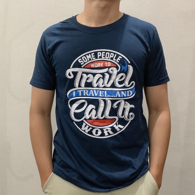 Kaos cowok tumblr tee / pakaian cowok oblong cotton cowok work to travel murah meriah