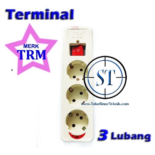 OB SC SK-003 +Lampu +Saklar 3 Lubang Merk TRM Stop Kontak Listtik Tanpa Kabel DIY Switch Lampu Tebal Colokan Charger HP On Off SNI Tahan Panas