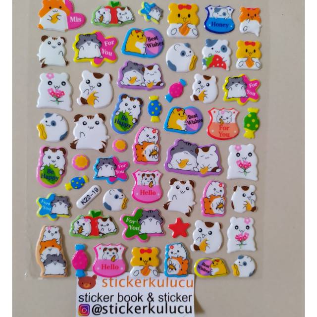

Stiker anak timbul CAT / HAMSTER 13x15cm