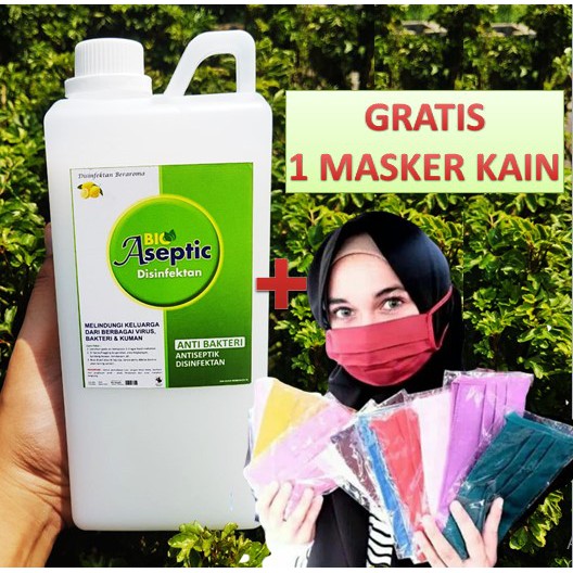 Desinfektan (Gratis Masker) Bio Antiseptic 1Liter Ada Izin Kemenkes Dan