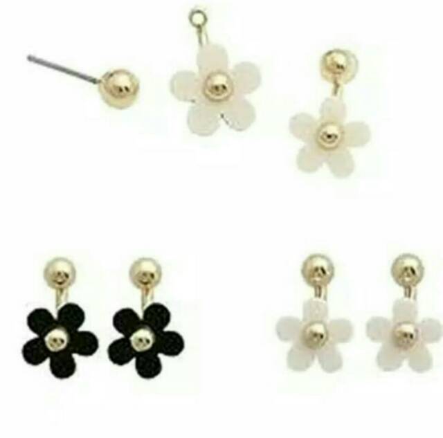 Anting fashion wanita two in one simple dan modis korea style