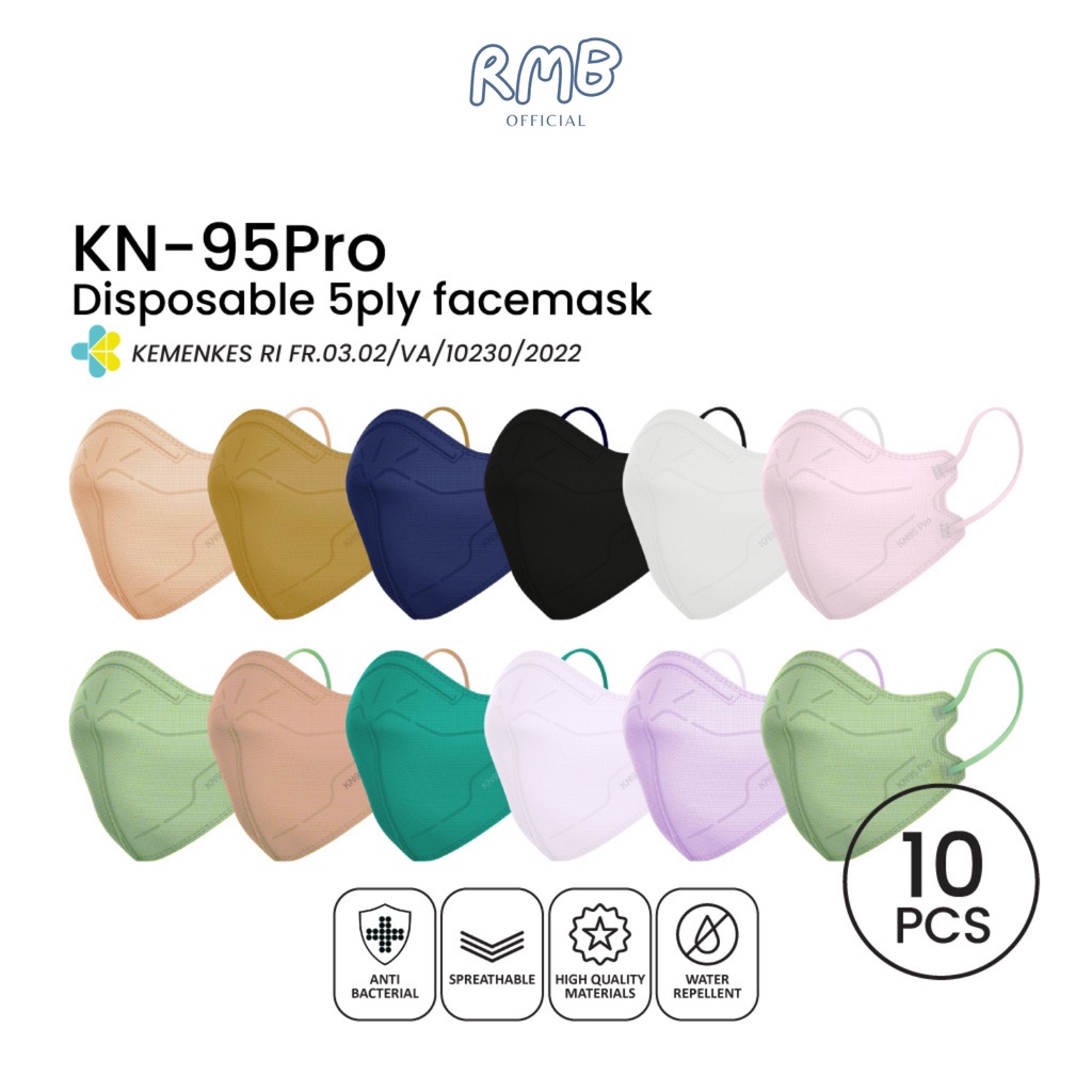 RMB | Med+ Masker KN95 Pro 5ply Tebal/High Quality Isi 10pcs