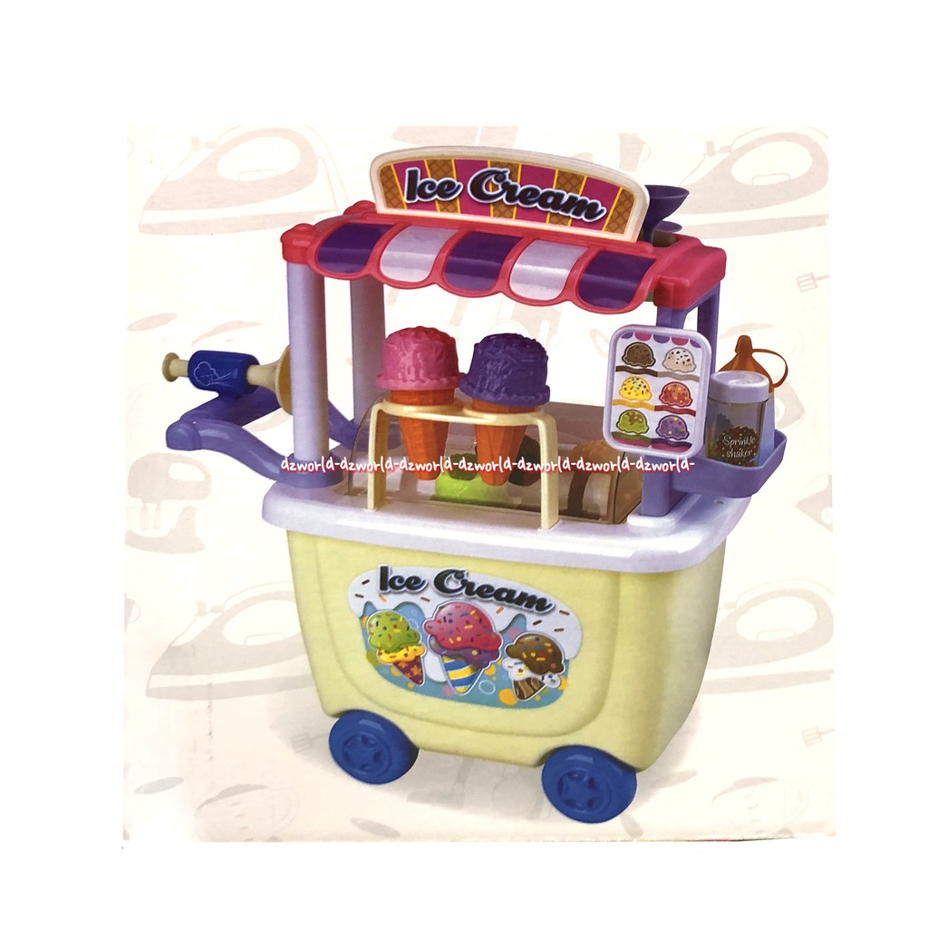 Play Go Gourment Ice Cream Cart Mainan Anak Gerobak Es Krim 28pcs