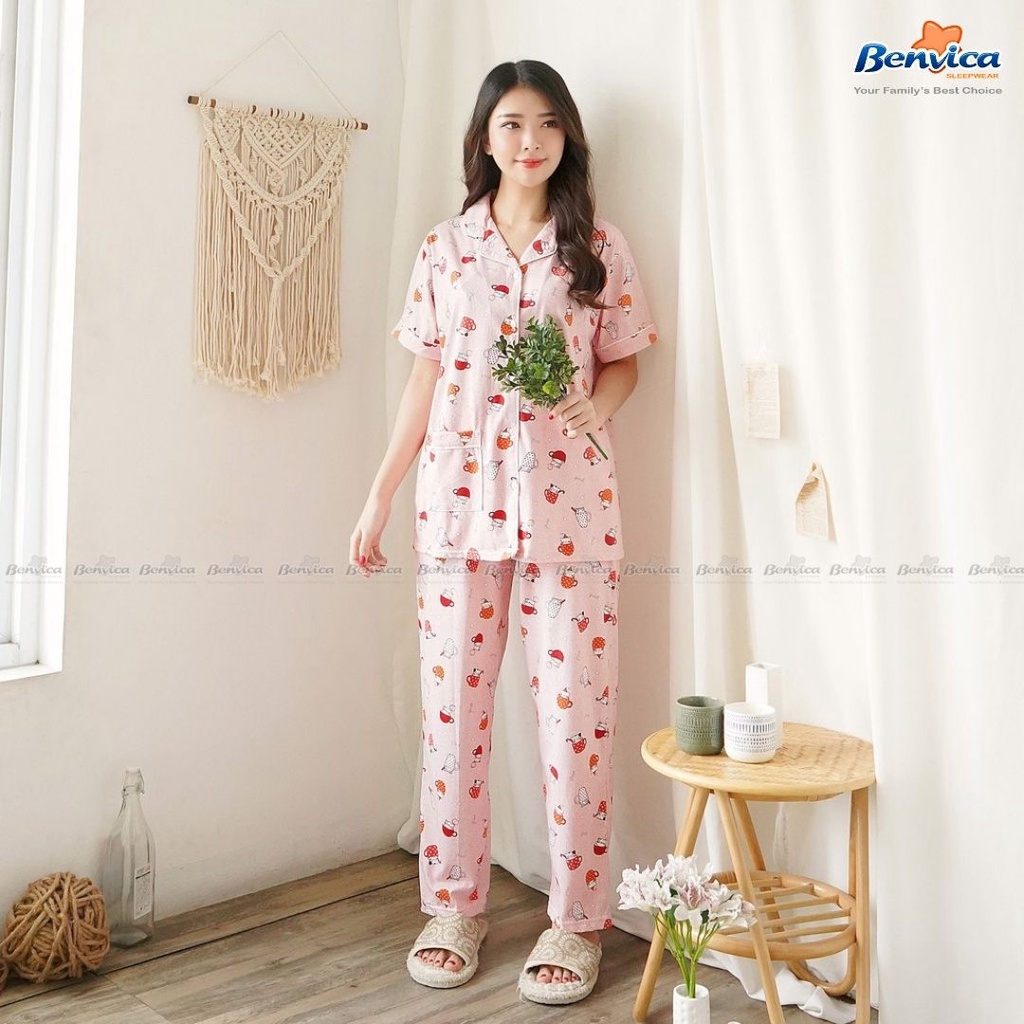 BAJU TIDUR CELANA PANJANG KERAH GREET