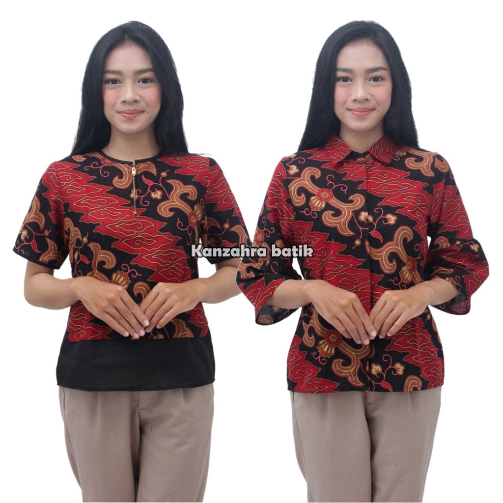 Batik Wanita Atasan Blouse Modern N Trendy S-m-l-xl-xxl-3l-4l-5l