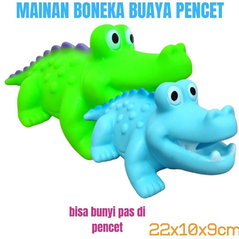 Mainan Buaya Pencet - Mainan Bayi Buaya Karet /Mainan Mandi Bayi