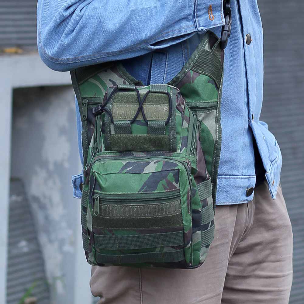 Tas Selempang Slingbag Tentara Tactical Tas Samping Loreng Pria Warna Hijau dan Hitam