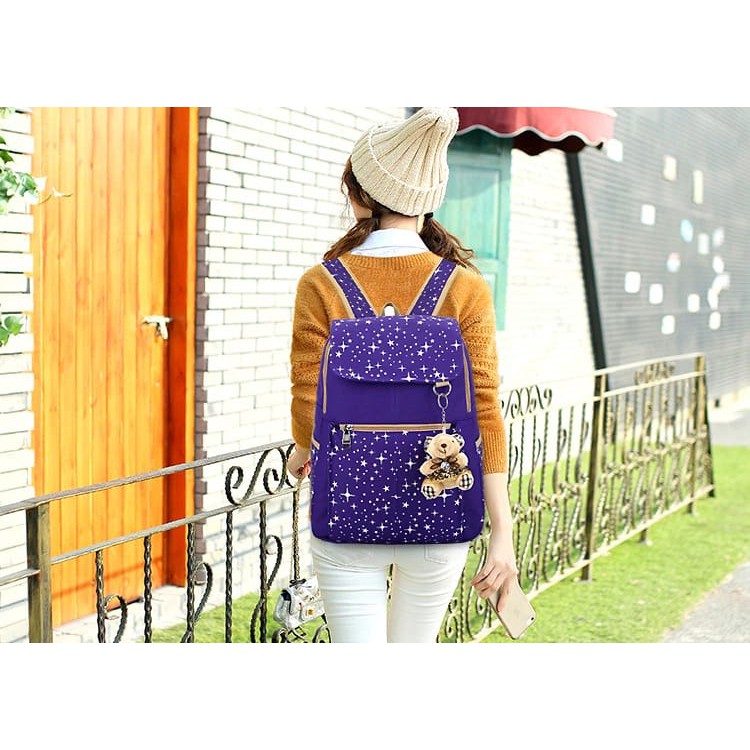 ARMELIA SHOP_Tas Sekolah Anak_Tas Anak Perempuan_Tas Ransel Backpack Korea Fashion _Bintang Tutup