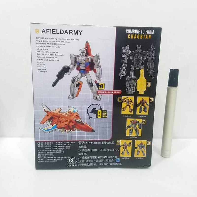 Mainan deformation robot figure Transformer firefly Coolbecomebrave box
Taikongzhan kubian