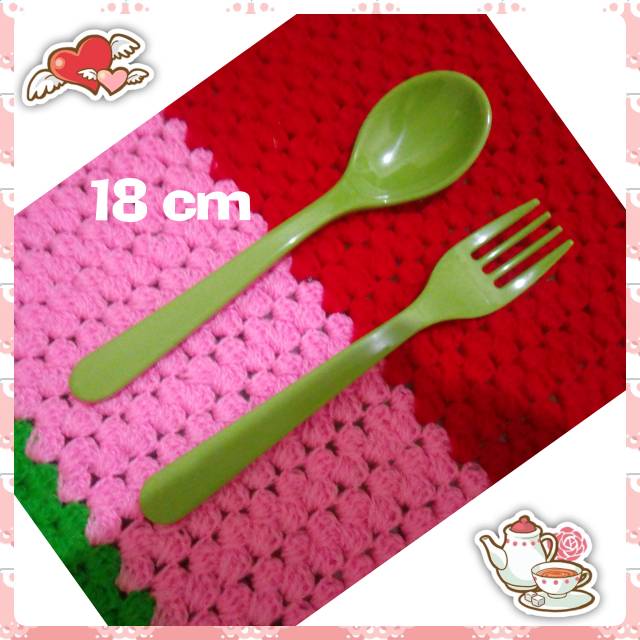 Paling Murah Sendok Garpu Melamine Hijau Polos G0xrGquROb3AJ