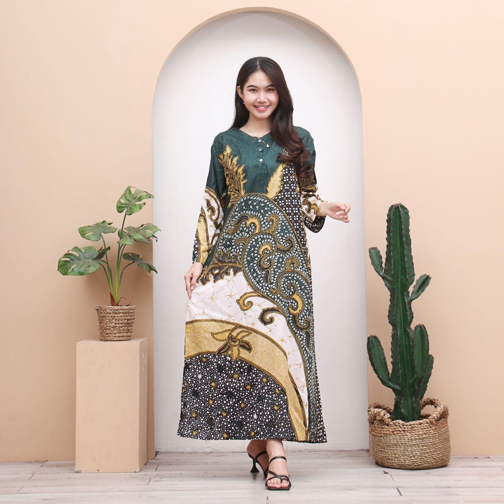 Longdres Batik SAFARA Daster Panjang Busui Batik Terbaru By Grosir Daster