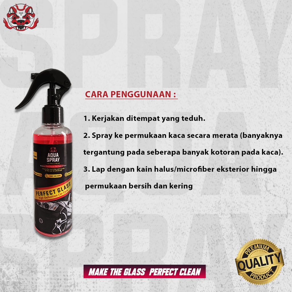 AQUA SPRAY - PERFECT GLASS PEMBERSIH JAMUR KACA MOBIL PAKET 3 BOTOL