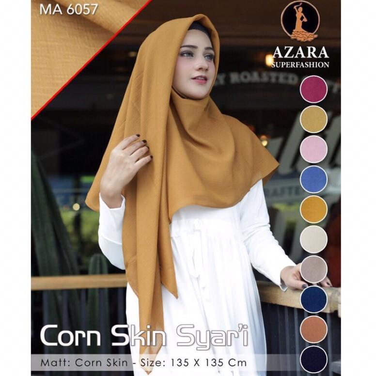 [KODE BARANG 9068] [ 135x135cm ] Hijab / Jilbab Segi empat syari CORNSKIN SYARI by Azara jumbo