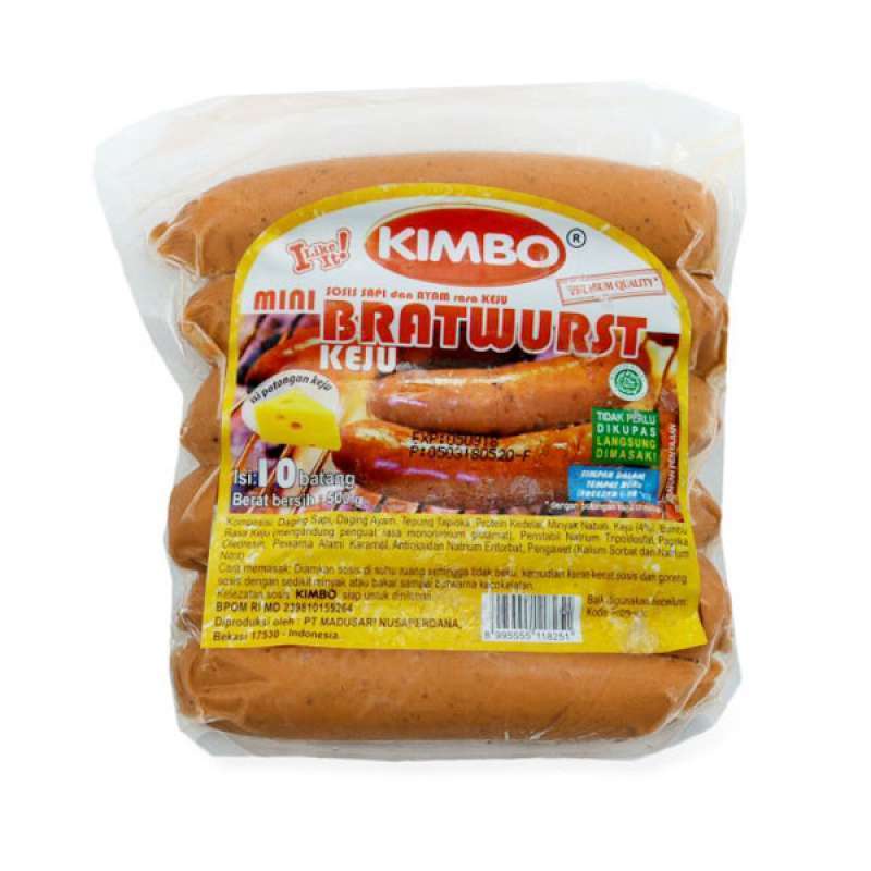 

kimbo bratwurst keju isi 10 500g