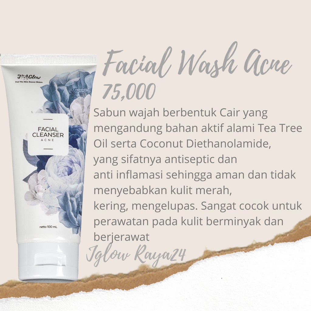 Jglow Skincare Paket Extra Acne Sulfur Whitening Cream Skin glowing Perawatan  Paket Kecantikan-3