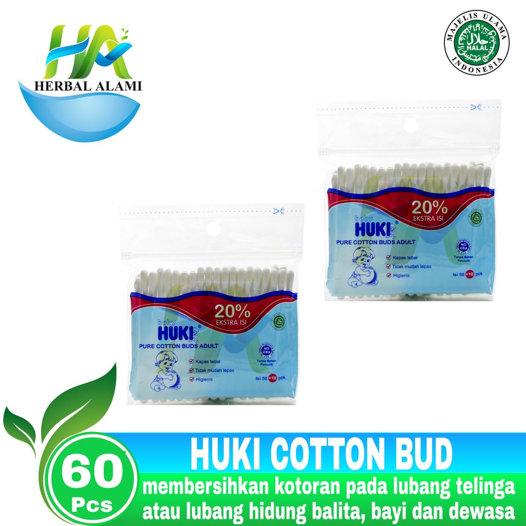 Huki Cotton Bud Baby Zak isi 50+10s - Cotton Bud Baby Huki