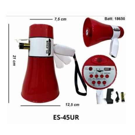 MEGAPHONE TOA es 45 ur Battery Charge Pengeras suara demo speaker
