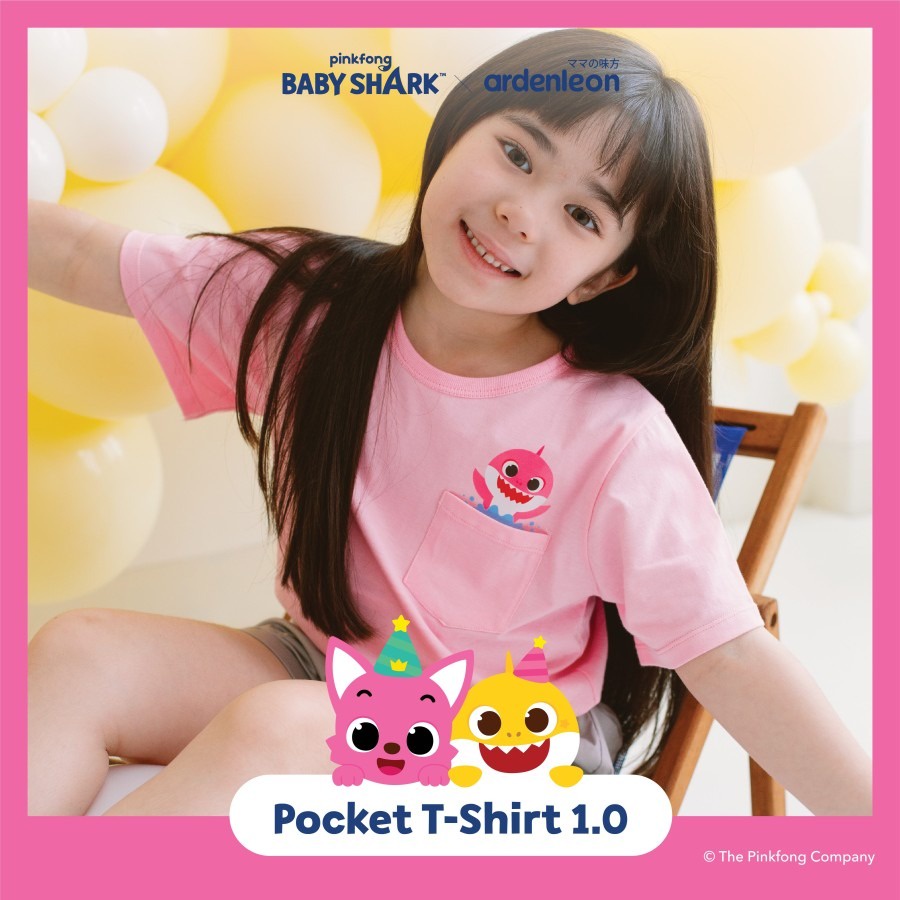 ARDENLEON x Pingfong Baby Shark Pocket T-Shirt Kaos Anak 1.0