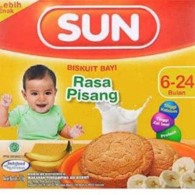 

Sun biskuit baby rasa pisang susu dan rasa susu madu