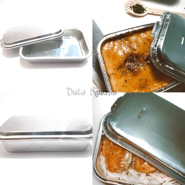 (isi 10) Alumunium Foil + Tutup Bx 4381 / Aluminium Tempat Salmon Mentai Macaroni Schotel Panggang