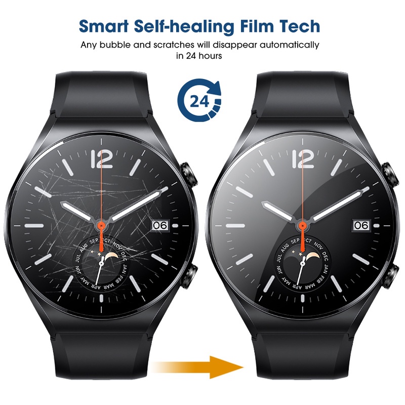 1 / 2pcs Film Hydrogel Pelindung Layar Smartwatch Xiaomi S1 Anti Debu / Sidik Jari 9D