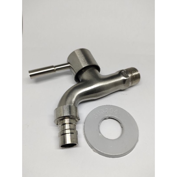 Kran Engkol Stainless SUS304 1/2 Inch - Keran Air Taman - Kran Mesin Cuci - Kran Cuci Tembok Dinding