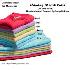 HANDUK MERAH PUTIH TANGGUNG BESAR UKURAN 120 x 60 | HANDUK MANDI UKURAN| HANDUK|