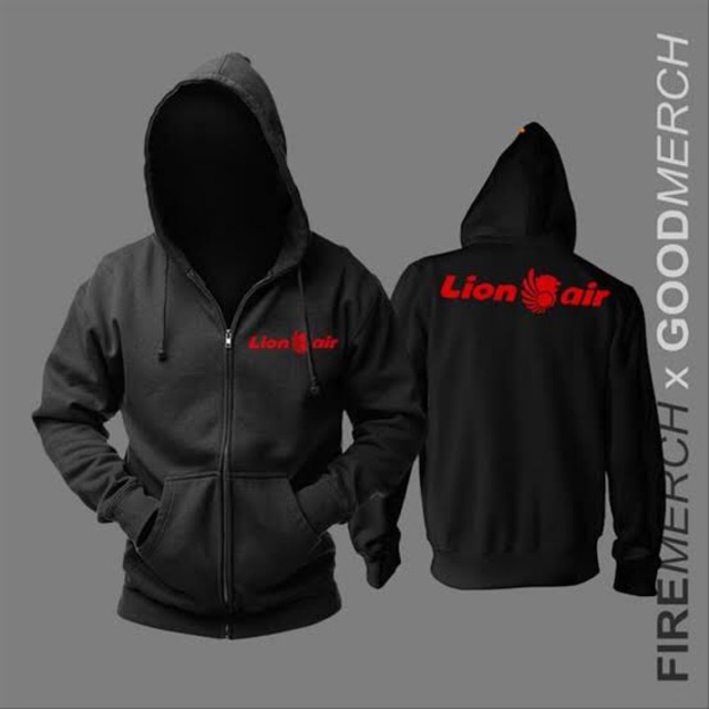 JAKET HOODIE LION AIR ZIPPER SWEATER PESAWAT PENERBANGAN AVIASI LION GROUP FASHION
