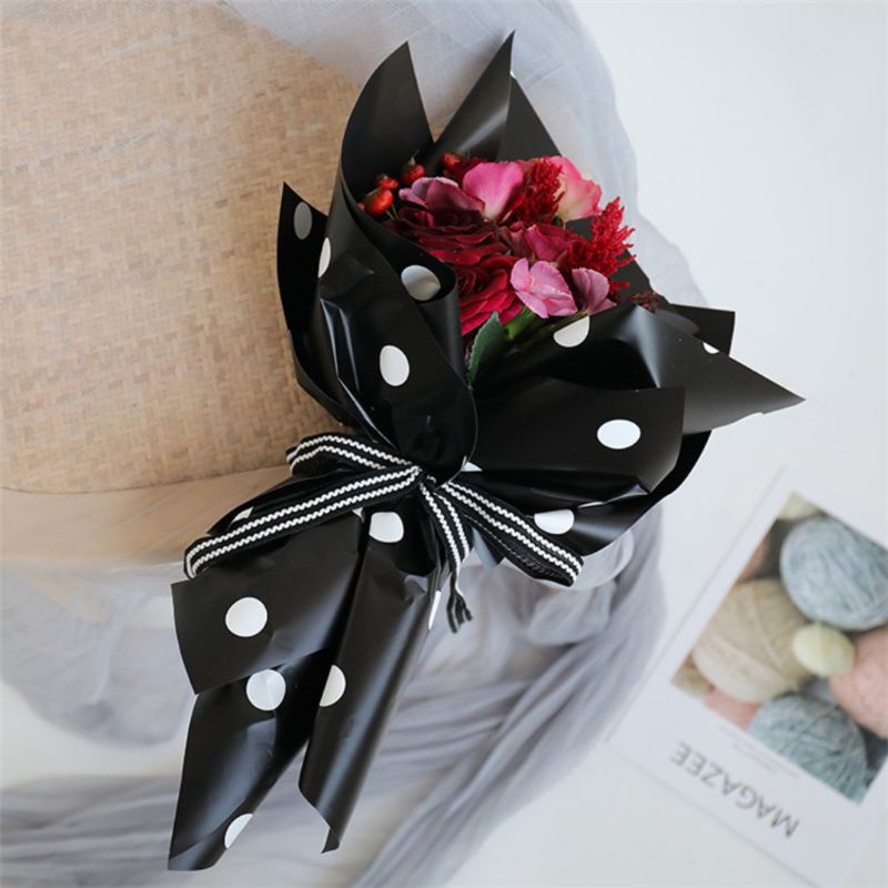 WMS FLOWER WRAPPING CELLOPHANE POLKADOT KERTAS BUKET BUNGA POLKADOT