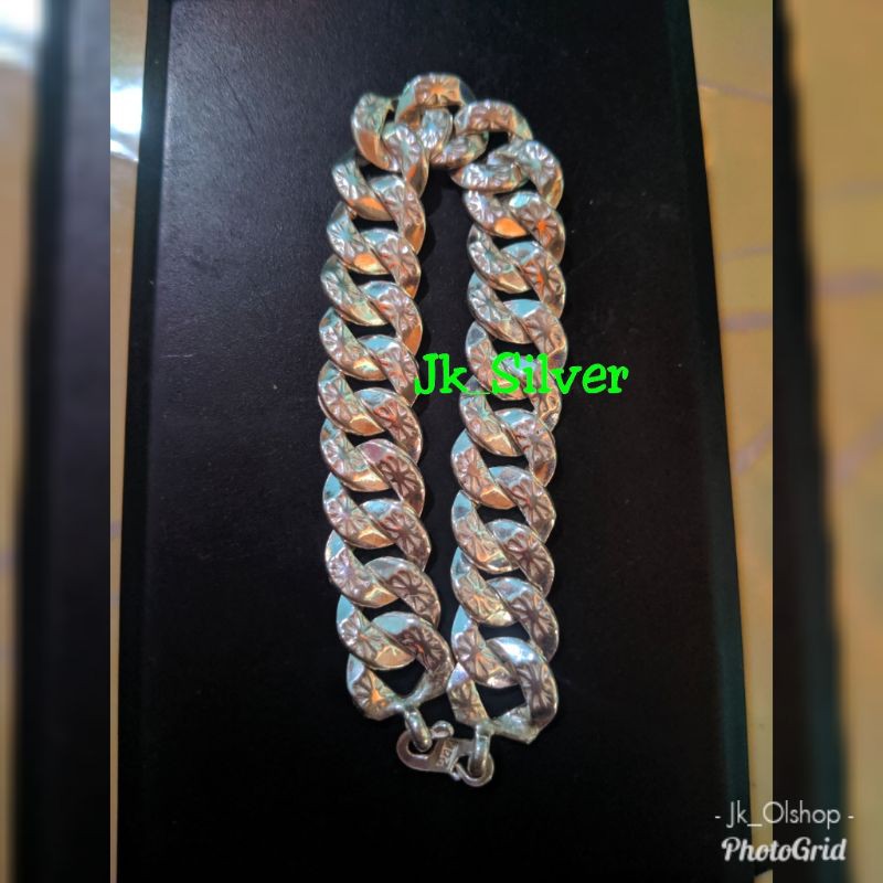 Gelang sisik naga besar (perak murni)