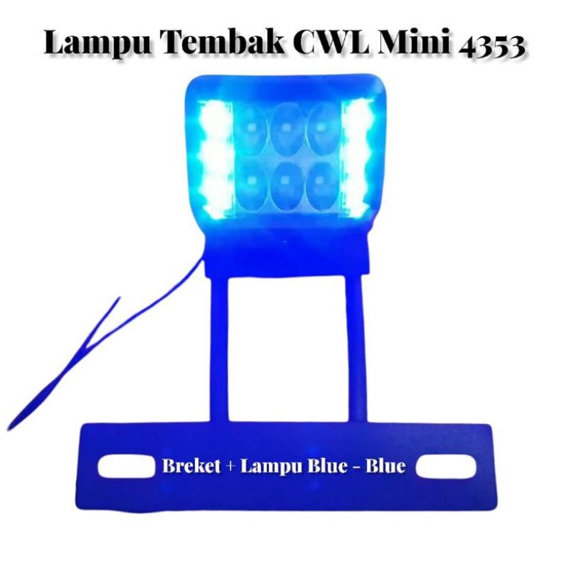 Breket Dudukan Plat Nomor RX King Paketan Lampu Tembak CWL Mini 6 LED Flash