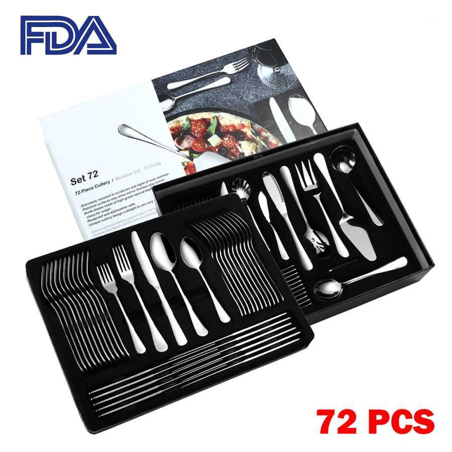 

TERBARU FDA Cutlery Set Perlengkapan Makan Sendok Garpu Pisau 72 PCS - TW872 ORIGINAL