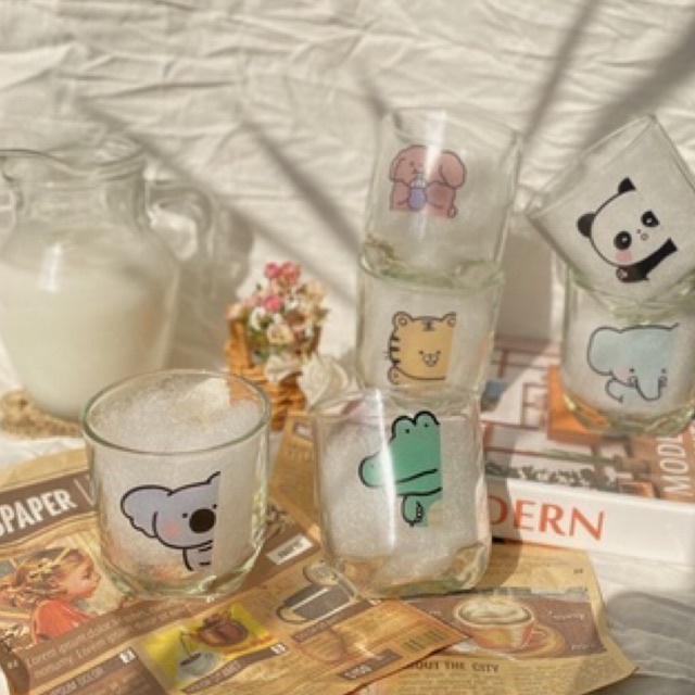 [NEW] GELAS KARAKTER HEWAN Gelas transparan Gelas aestetik korea