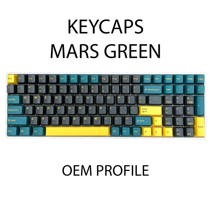 KEYCAPS PBT MARS GREEN DOUBLE SHOT OEM PROFILE MECHANICAL KEYBOARD