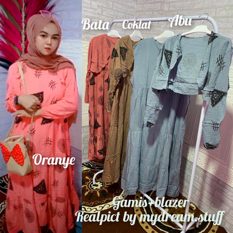 dress rayon 2in1.gamis fashionable bianca set blazer.bianca dress jumbo