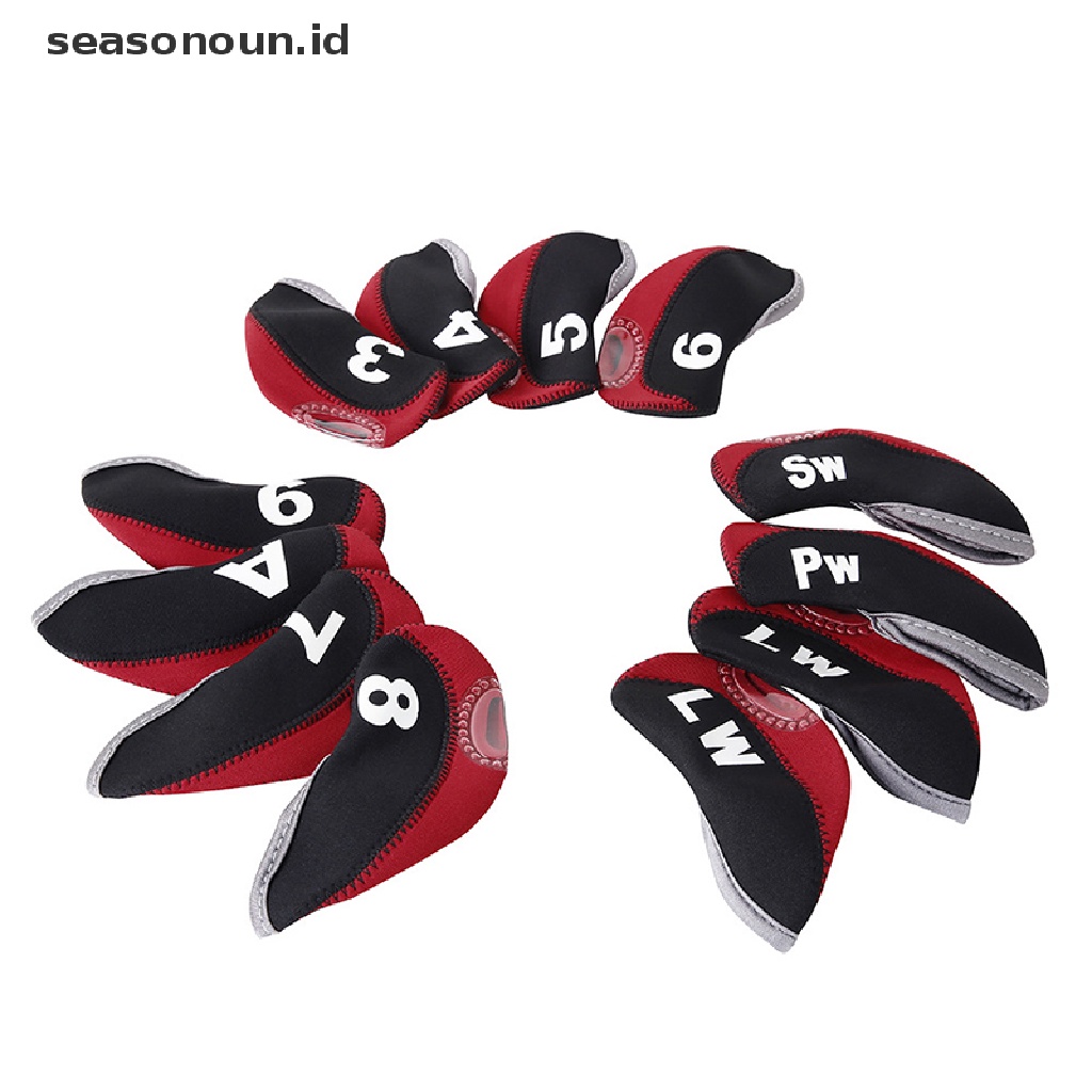 12 Pcs Penutup Kepala Besi Golf Bahan PU Bordir Logo