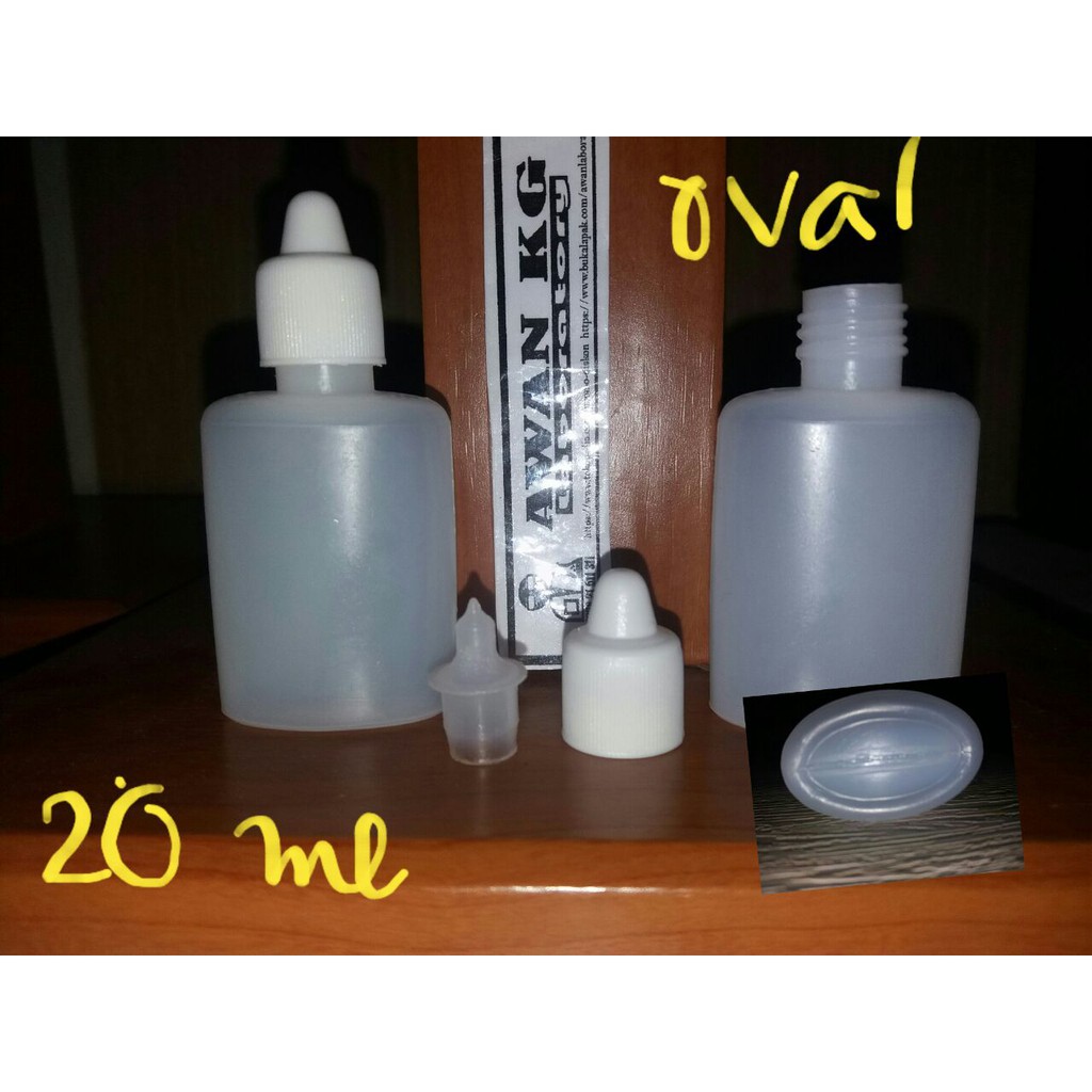 Botol plastik tetes liquid 20ml bentuk oval botol tetes food grade 20 ml HDPE