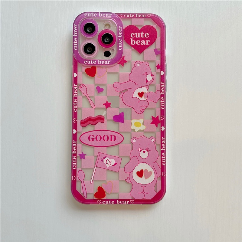 Soft Case Transparan Motif Beruang Untuk Iphone 13 Pro Max Mini 12 11 XS XR X 8 7 6 6s Plus SE2020