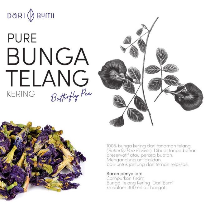 

[[BISA COD]] Bunga Telang Kering Organik 50 gr daribumi Butterfly Pea Organic LIMITED EDITION Kode