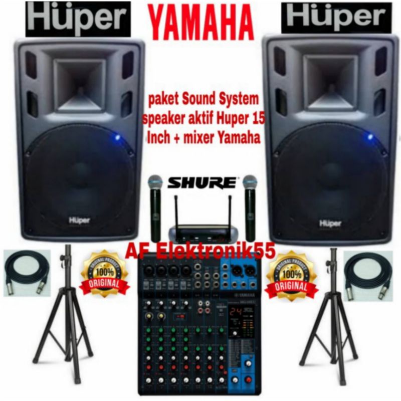 Paket Sound System Speaker Huper 15 Inch + Mixer Yamaha Original
