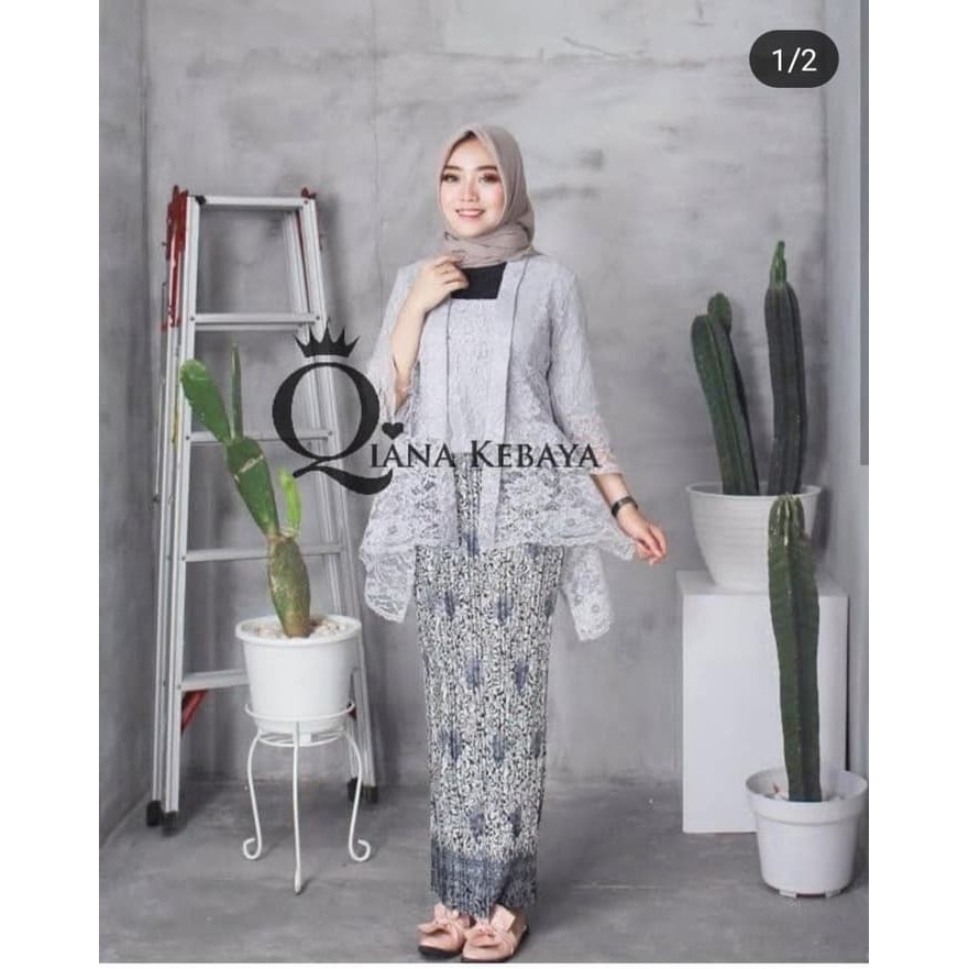 set kebaya brukat kutubaru qiana berkualitas