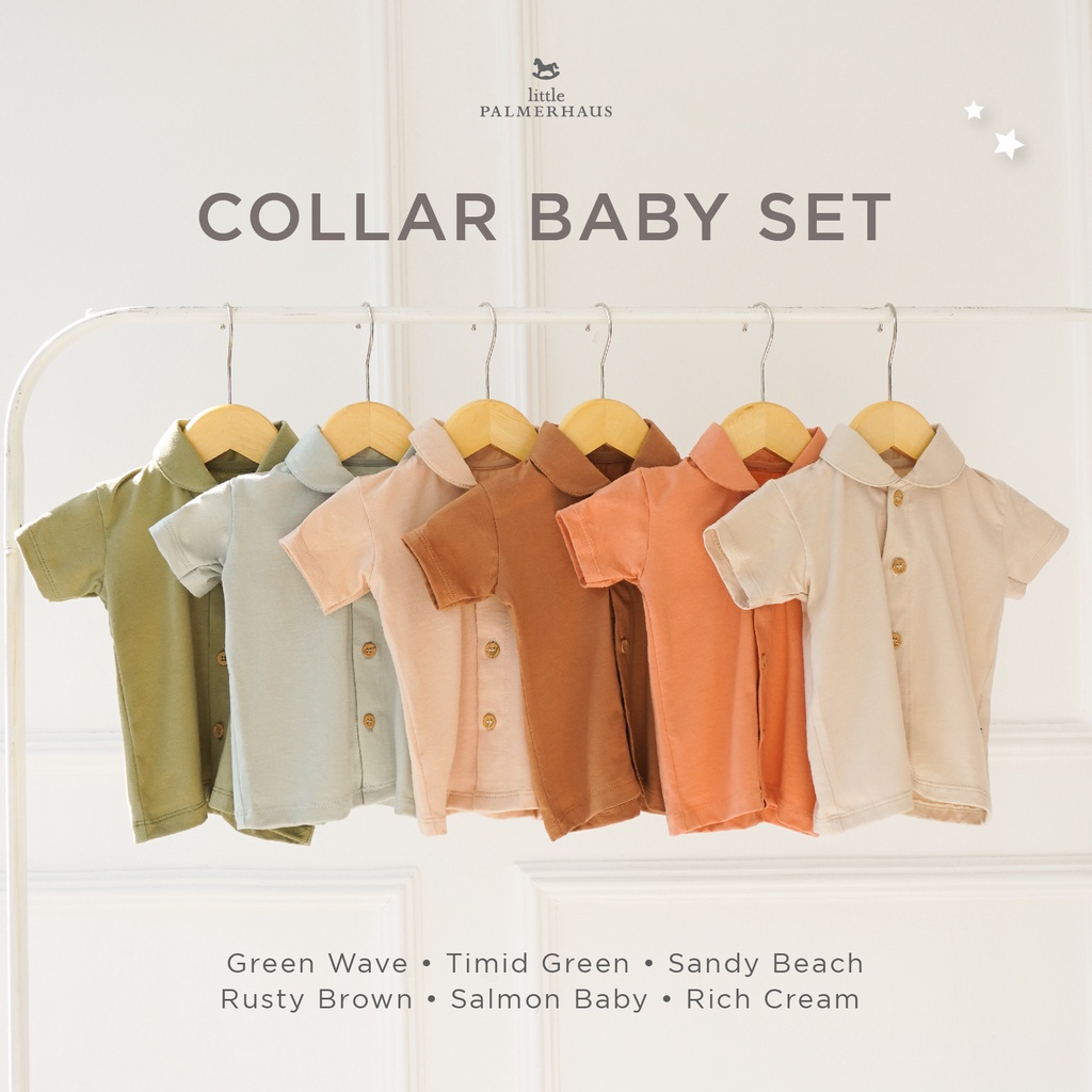 Baju Bayi Setelan Piyama Baju Tidur Anak 0-24 Bulan Palmerhaus Collar Baby Set