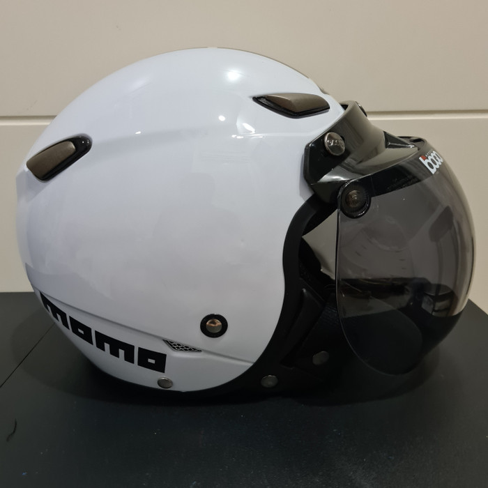 Helm JPN kawai momo putih gloss kaca bogo
