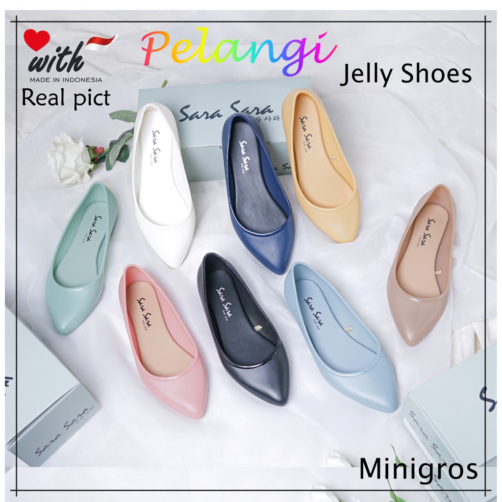 Sara Sara PELANGI Jelly Shoes Sepatu jelly wanita sepatu kerja flat shoes ballerina casual terbaru