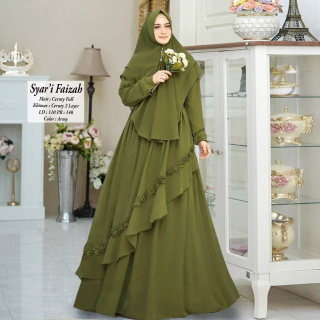 Baru Humaira99 Gamis syari muslim dress pesta hijab atasan wanita muslimah maxi busui ceruty Faizah