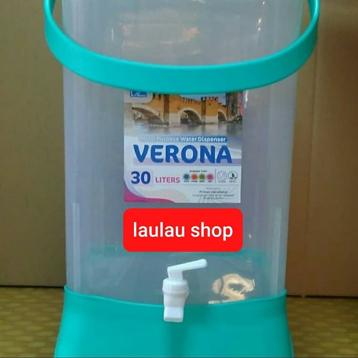 (JNE JTR) Drink Jar Ezy Verona 30 Liter / Tempat Air Minum / Ember + Kran Lion Star Arizona Maspion